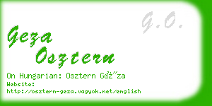 geza osztern business card